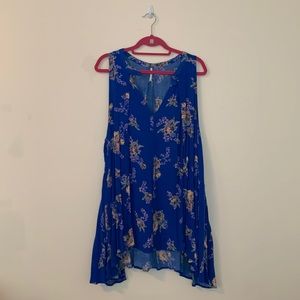 Blue tunic style tank top, free people, with pockets